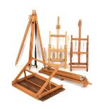 Quantity of artist's small wooden easels Condition: Some stains present with some scratches. Not