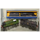 Three Hornby OO gauge railway train set locomotives to include 9596 LNER, 69567 British Railways,