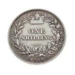 Coins - Victorian shilling die number 4 1879 (1) Condition: Clean example of a scarce low die number