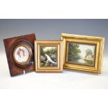 Two Robert Hughes portrait miniatures - 'The House by the River', and 'The Waterfall', together with