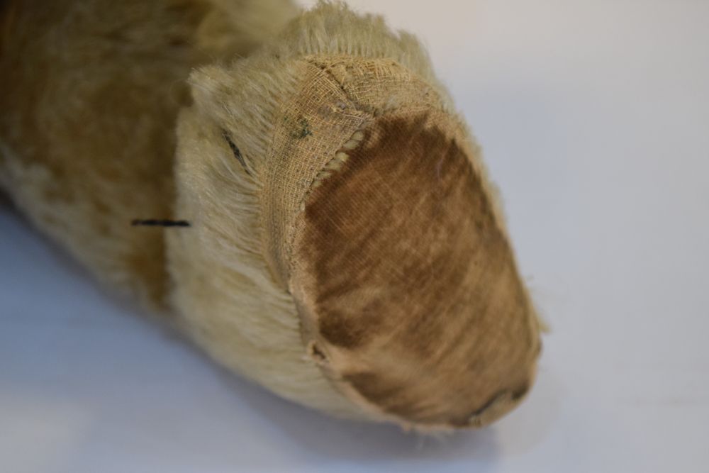 Early 20th Century golden mohair teddy bear, 60cm high Condition: Loss of mohair in places, would - Image 3 of 9