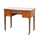 George III mahogany inlaid dressing table/desk, 74cm high x 92cm wide Condition: Small knocks,