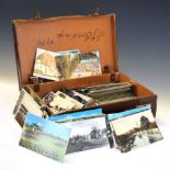 Quantity of 20th Century postcards, to include UK and European scenes, small leather case Condition: