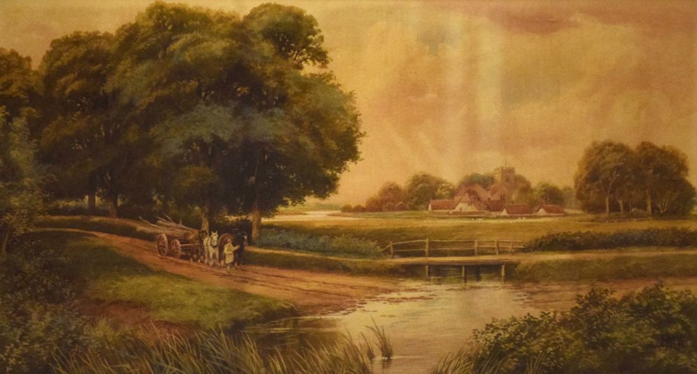 Attributed to Edmund Morrison Wimperis (1835-1900) - Watercolour on paper - Rural landscape with