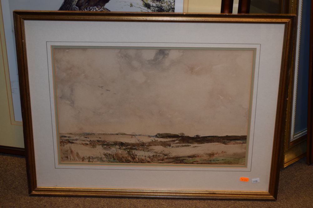 Wycliffe Eggington RI (1875-1971) - Watercolour - 'Moorland Landscape', 33cm x 52cm, framed and - Image 2 of 6