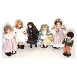 Quantity of Alveron and other bisque head dolls, to include Samantha, Rebecca, etc Condition: Some