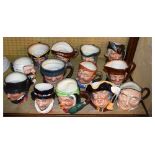 Thirteen Royal Doulton character jugs Condition: Would benefit from a clean, loss of decoration in