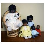 Quantity of vintage black celluloid and rubber headed dolls Condition: Light scratches present on