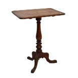 Victorian rectangular top tripod table, 79cm high x 61cm wide Condition: Split to top, light