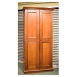 19th Century mahogany hall cupboard, 220cm high x 108cm wide x 35cm deep Condition: Overall tired,