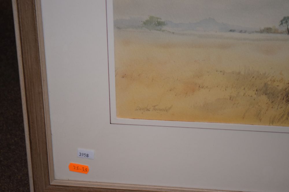 Douglas Tannahill - Watercolour - African landscape, signed lower left, 36cm x 55cm, framed and - Image 3 of 6