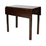 Mahogany Pembroke table, having one fitted side drawer, 72cm high x 74cm long Condition: Light and