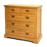 Victorian ash chest of drawers, 103cm wide x 49cm deep x 102cm high Condition: Some losses to