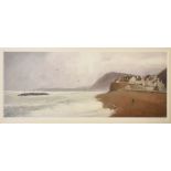 Alison Bradley - Signed limited edition print - 'Bracing Day, Sidmouth', 38/100, 26cm x 68.5cm,