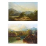 Two 19th Century landscapes unsigned, oil on board, largest 43cm x 57cm Condition: Both with