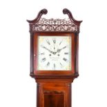 Irish George IV mahogany-cased 8-day painted dial longcase clock