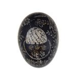 Unusual dated 19th Century scrimshaw-decorated Folk Art egg