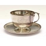 George V silver teacup and saucer