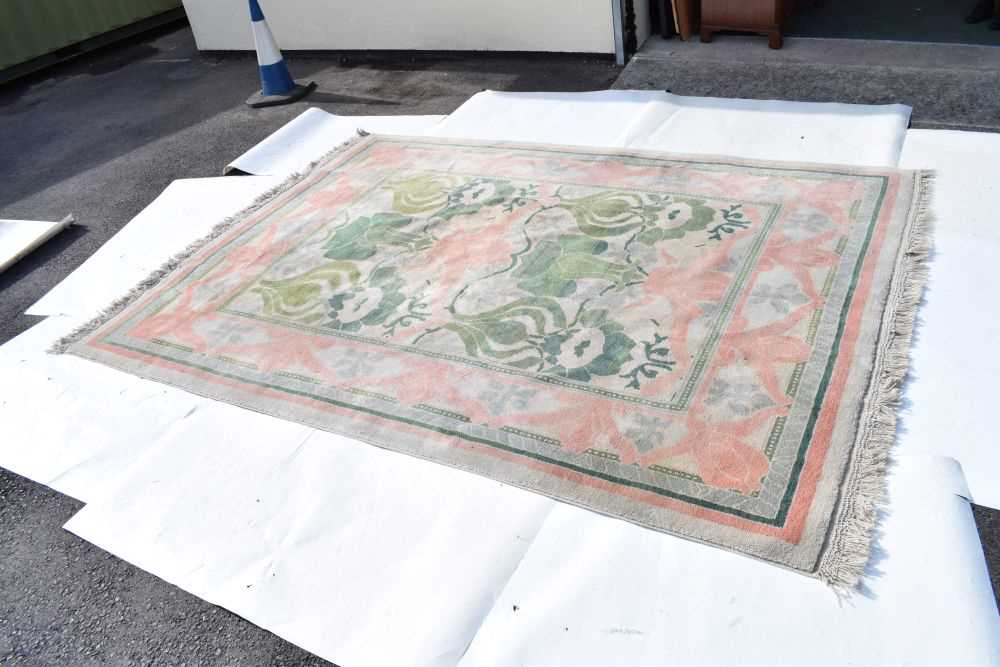 Unusual Art Nouveau-style hand-knotted wool carpet - Image 2 of 12