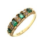 Green doublet and diamond ring
