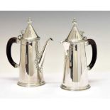 Elizabeth II silver café au lait set in 18th century manner