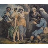 Early 19th Century Continental School "Rustic Dancers" watercolour