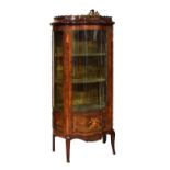 Early 20th Century 'Vernis Martin' style rosewood vitrine or display cabinet