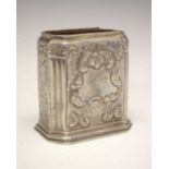 Queen Anne silver tea caddy base of canted oblong form