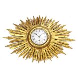Early 20th Century gilt 'sunburst' wall clock