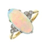 Opal and diamond ring,