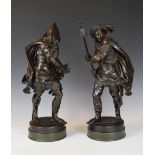 Albert Ernest Carrier-Belleuse, (1824-1887) - Large pair of bronze figures