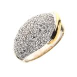 Diamond pave set ring, stamped ‘750’,