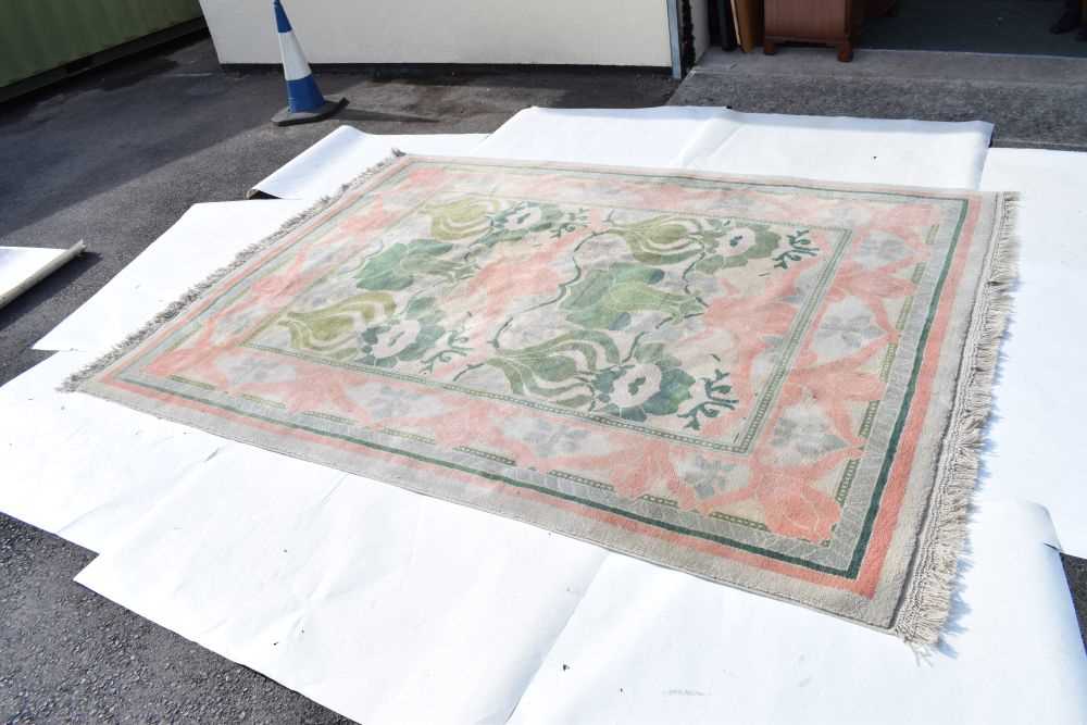 Unusual Art Nouveau-style hand-knotted wool carpet - Image 3 of 12