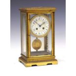Early 20th Century French brass-cased four-glass mantel clock