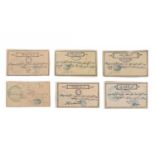 Siege of Khartoum 1884 - six General Gordon 1884 Piastre notes