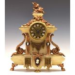 Late 19th Century French alabaster mantel clock