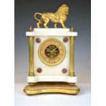 Late 19th Century alabaster mantel clock