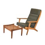 Hans Wegner armchair and footstool