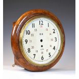 Railway interest: Early 20th Century wall clock dial and case