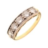 Five stone diamond 18ct gold half hoop ring