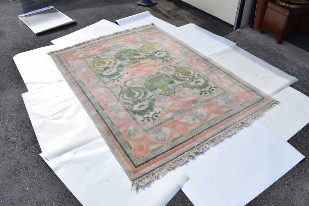 Unusual Art Nouveau-style hand-knotted wool carpet - Image 4 of 12