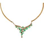 Emerald and diamond necklace