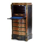 19th Century red boulle secretaire a abattant