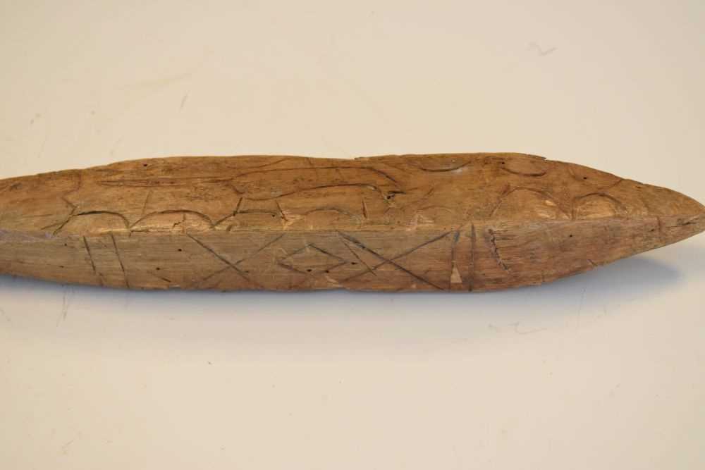 Wooden club, round handle to square pointed top, - Image 3 of 8