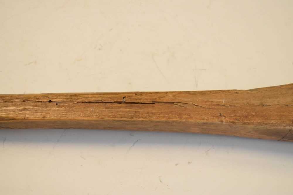 Wooden club, round handle to square pointed top, - Image 7 of 8