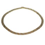 9ct gold yellow and white two-colour flexible necklace