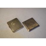 Two silver cigarette cases, 280g approx gross.