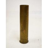 WWI brass shell case dated 1916 and engraved with chinoiserie decoration