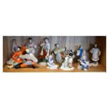 Ten Russian Soviet-era porcelain figures