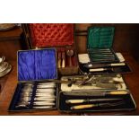 Assorted cased plated flatware